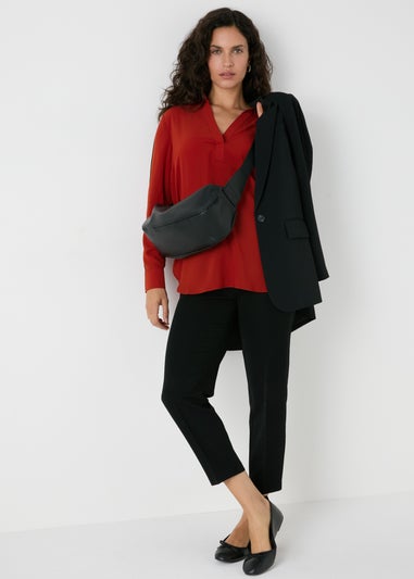 Et Vous Red Side Stripe Blouse