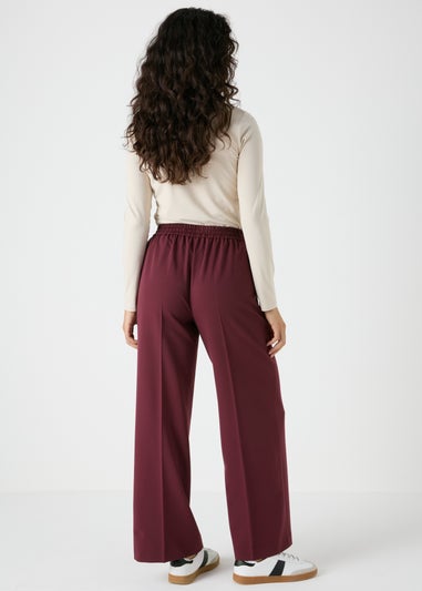 Wine Wide Leg Trousers