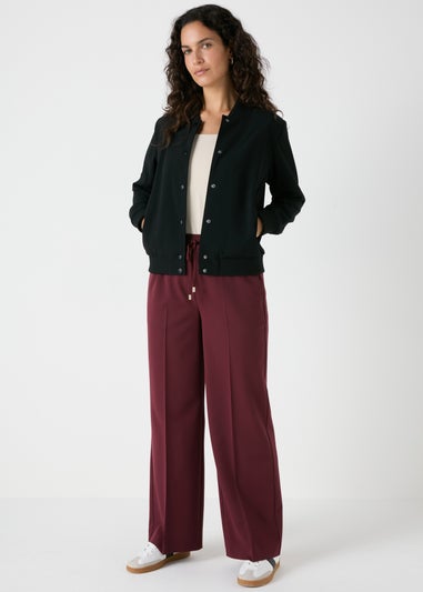 Wine Wide Leg Trousers