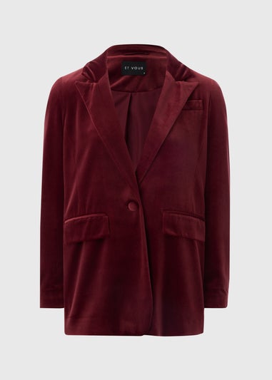 Burgundy Velvet Blazer