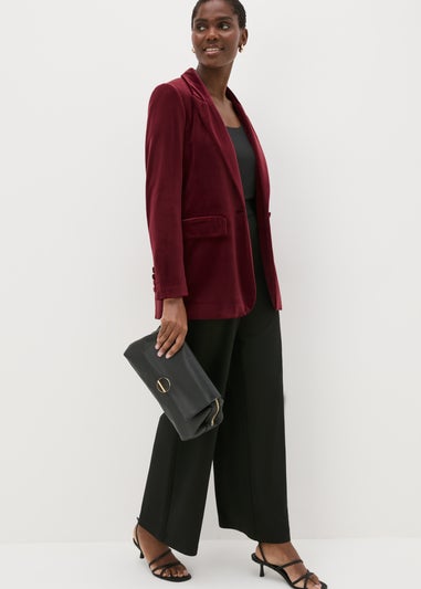 Burgundy Velvet Blazer