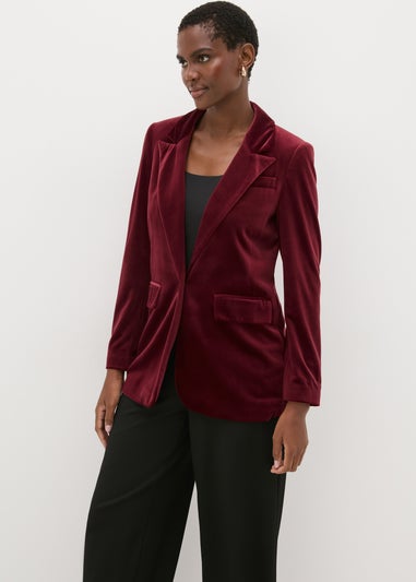 Burgundy Velvet Blazer