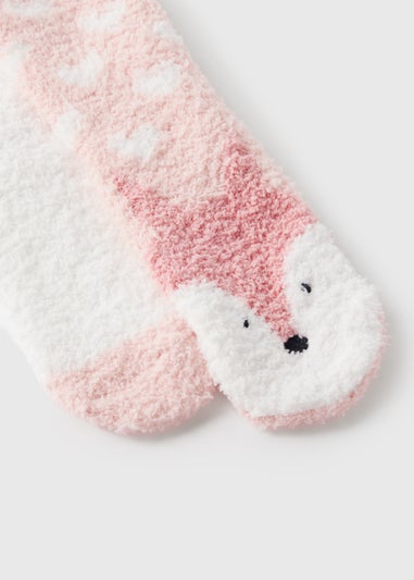 2 Pack Pink Deer Cosy Socks