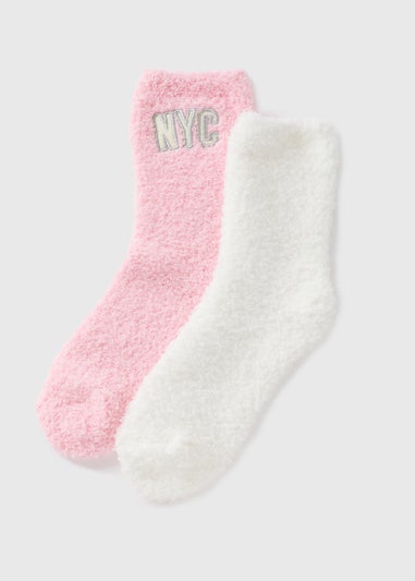 2 Pack Pink Cosy NYC Socks