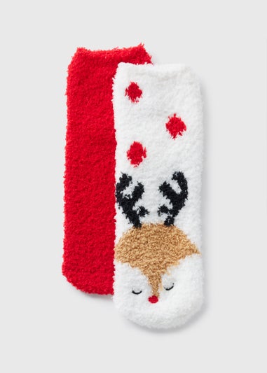 2 Pack Red Rudolph Cosy Socks