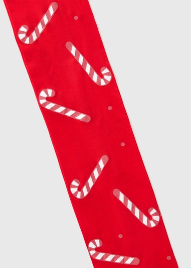 Girls Red Candy Cane Tights (2-11yrs)