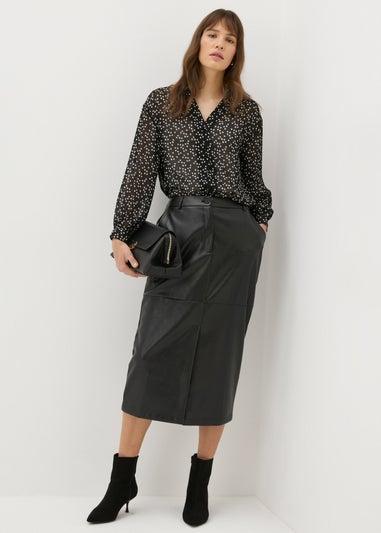 Et Vous Black Square Print Shirt