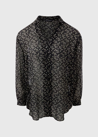 Et Vous Black Square Print Shirt