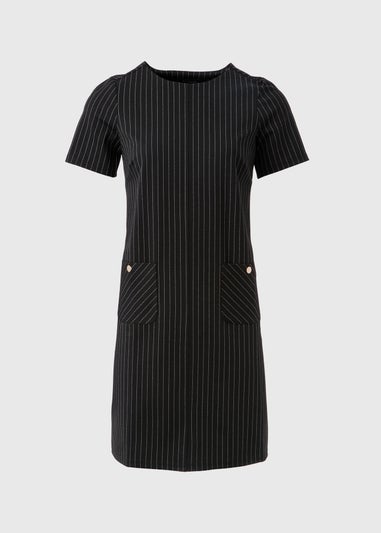 Et Vous Grey Ponte Stripe Dress