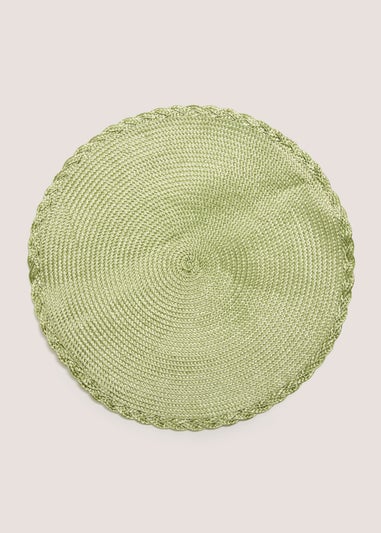 2 Pack Green Woven Placemats (10.5cm x 10.5cm)