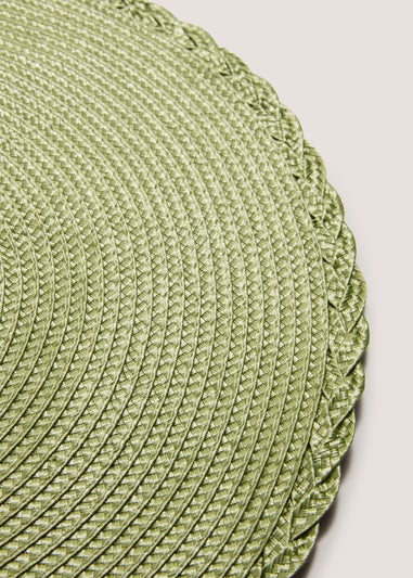 2 Pack Green Woven Placemats (10.5cm x 10.5cm)