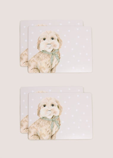 4 Pack Grey Cockapoo Placemats (10.5cm x 10.5cm)