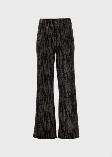 Black Glitter Straight Leg Trousers