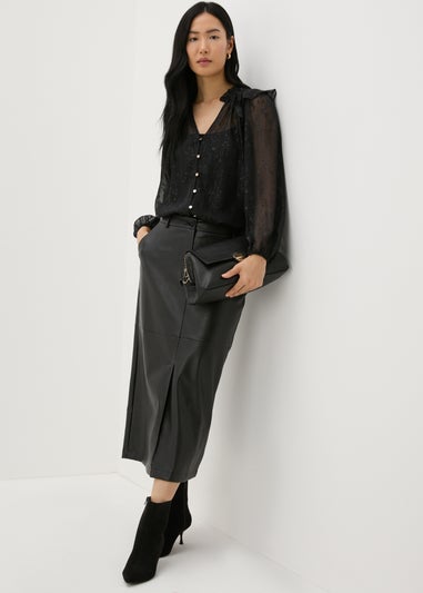 Et Vous Black Frill Shoulder Blouse