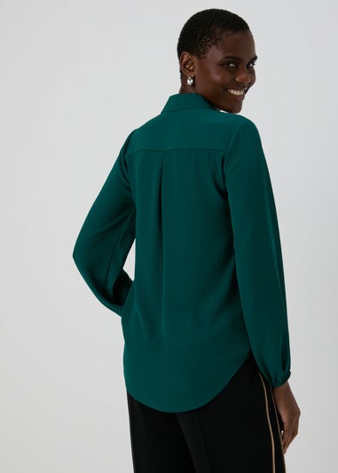 Et Vous Green Zip Blouse