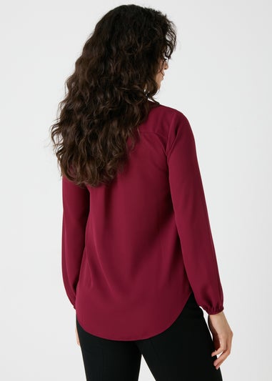 Et Vous Burgundy Zip Blouse