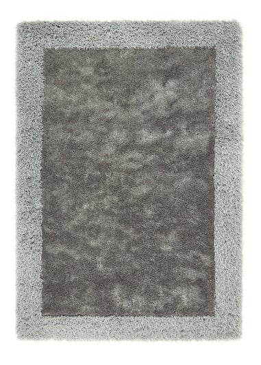 Origins Silver Shimmer Shaggy Border Rug (120X170)