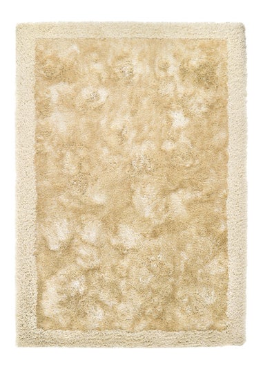 Origins Champagne Shimmer Shaggy Border Rug