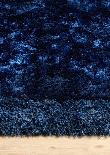 Origins Indigo Shimmer Shaggy Border Rug (80X150)
