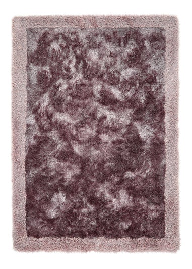 Origins Mauve Shimmer Shaggy Border Rug