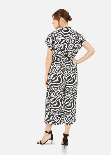 Yumi Black Zebra Print Jumpsuit