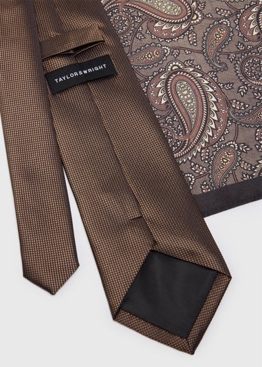 Taylor & Wright Brown Paisley Tie