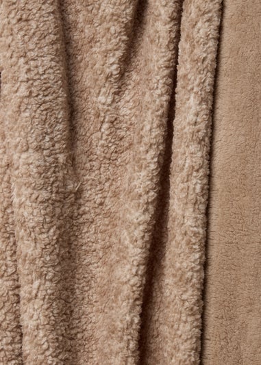 Natural Double Sided Sherpa Throw