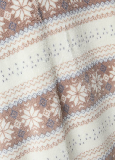 Cream Fairisle Fleece Throw (130cm x 180cm)