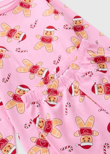 Girls Pink Gingerbread Pyjama Set (7-12yrs)