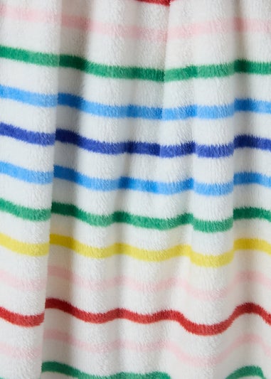 White Rainbow Stripe Throw (130cm x 150cm)