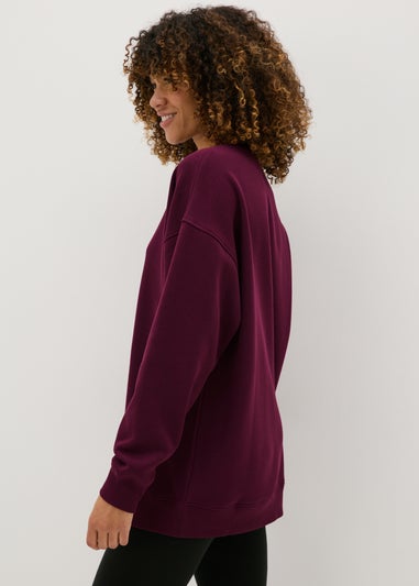 Burgundy Longline Sweatshirt