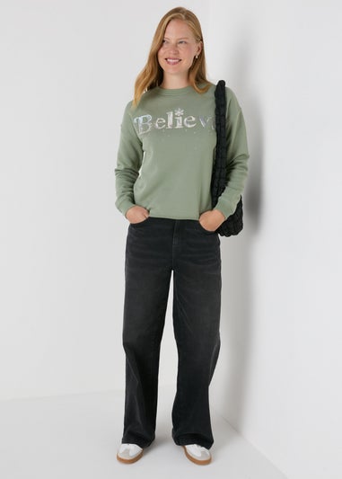 Green Believe Sequin Sweatshirt