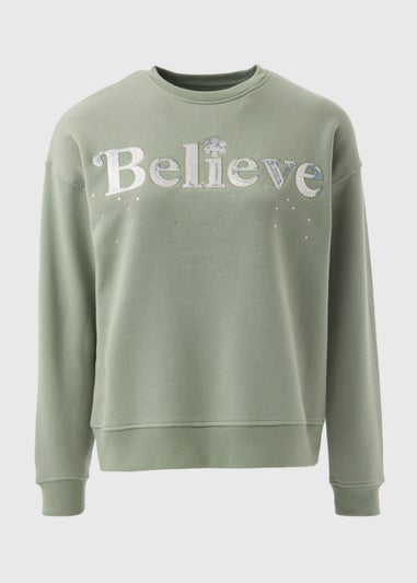 Green Believe Sequin Sweatshirt