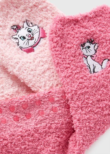 Disney 2 Pack Pink Marie Cosy Socks