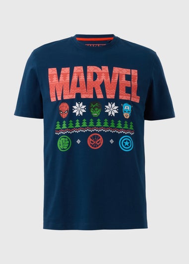 Marvel Navy Christmas T-Shirt