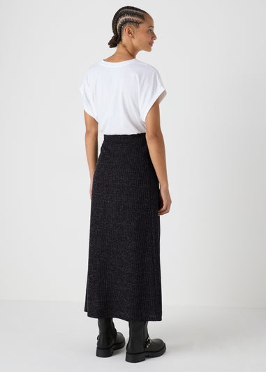 Charcoal Jersey Midi Skirt