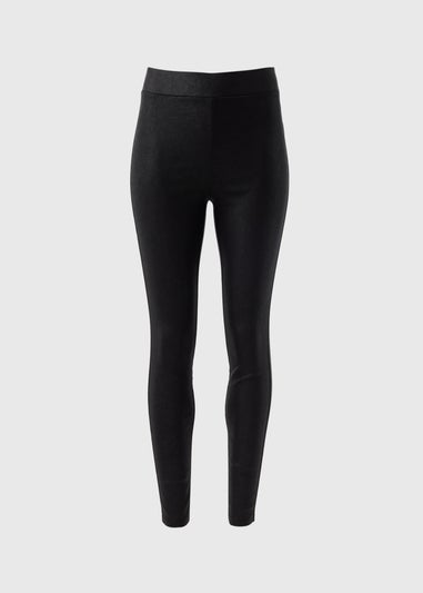 Black Coated PU Leggings