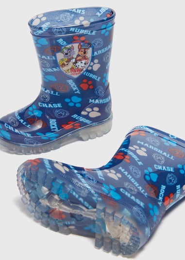 Paw Patrol Blue Light Up Wellies (Younger 4-12)