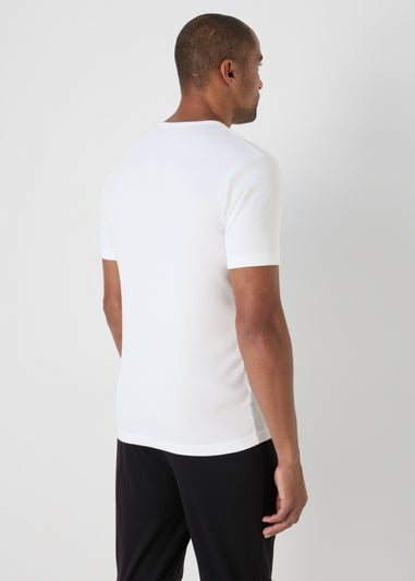 White Ribbed Thermal T-Shirt