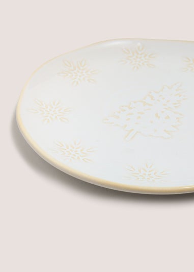 Cream Christmas Tree Side Plate