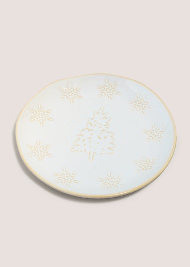 Cream Christmas Tree Side Plate