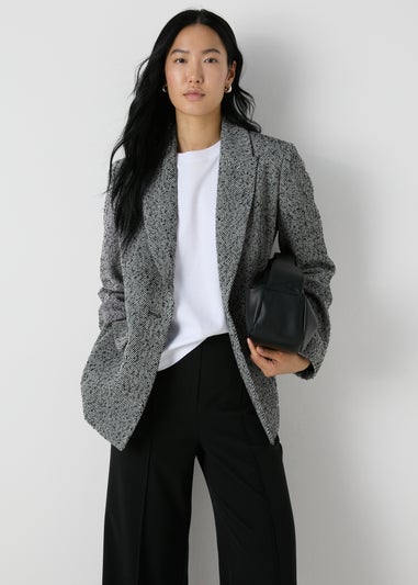 Et Vous Black Herringbone Blazer