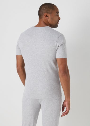 Grey Ribbed Thermal T-Shirt