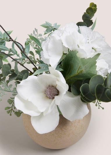 Mixed Flowers In Grey Pot