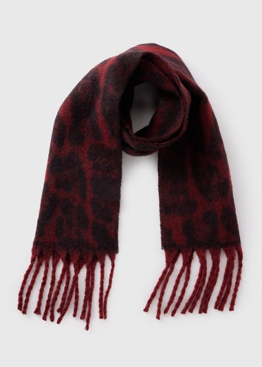 Burgundy Animal Brushed Scarf