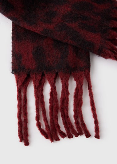 Burgundy Animal Brushed Scarf