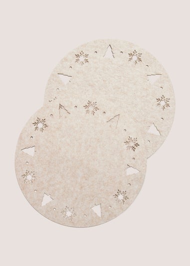 2 Pack Cream Wondrous Felt Placemats