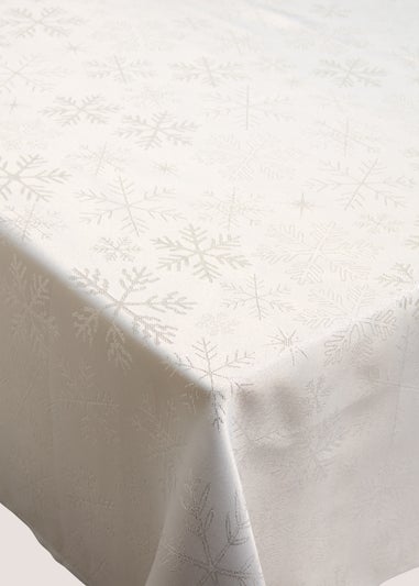 Wondrous White Snowflake Tablecloth