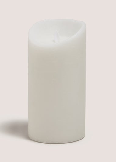 White LED Large Pillar Candle