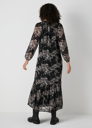 Et Vous Black Ditsy Floral Midi Dress